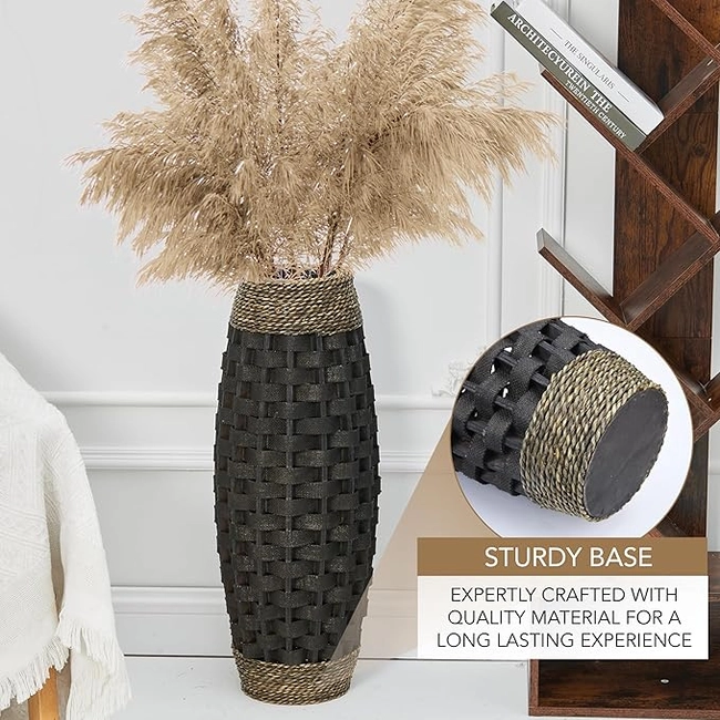 FLORERO JARRON DECORATIVO TRENZADO MODERNO 60 CM M4 - 3