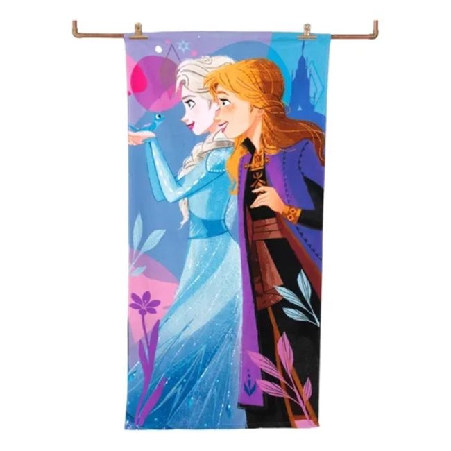 TOALLA BAÑO PISCINA PLAYA MICROFIBRA DISNEY COLOR LILA FROZEN - 1