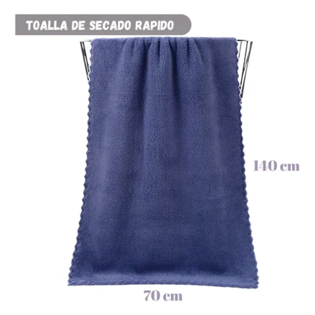 PACK 3 TOALLAS DE BAÑO MICROFIBRA SECADO RAPIDO DEPORTE VIAJE - 4
