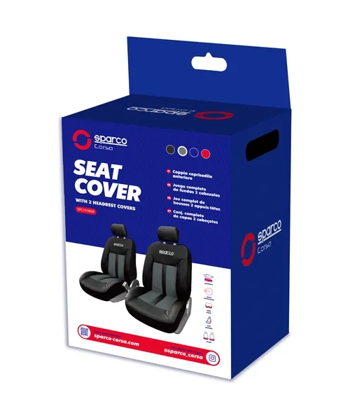 FUNDAS CUBREASIENTO SPARCO ECOCUERO NEGRO UNIVERSALES - SP - 3