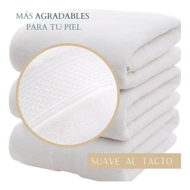 SET 4 TOALLAS ALGODON PELUQUERIA HOTEL BARBERIA SPA 35X75 CM - 3