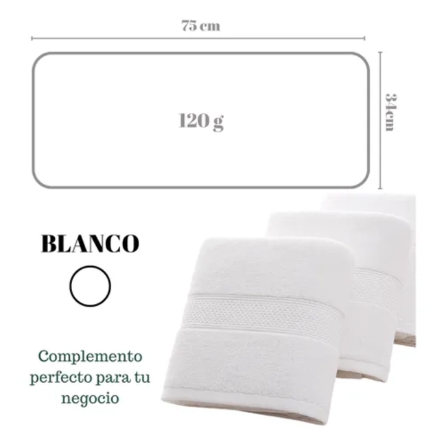 SET 4 TOALLAS ALGODON PELUQUERIA HOTEL BARBERIA SPA 35X75 CM - 4