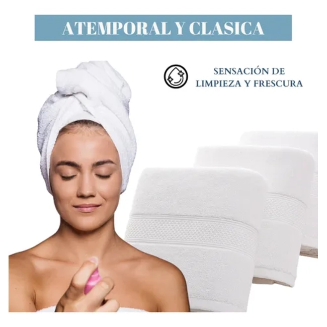 SET 4 TOALLAS ALGODON PELUQUERIA HOTEL BARBERIA SPA 35X75 CM - 5