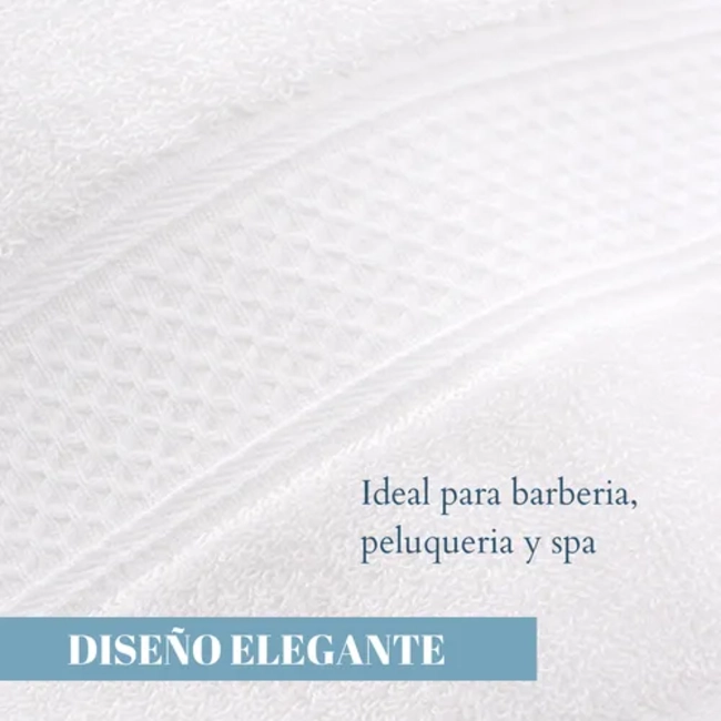 SET 4 TOALLAS ALGODON PELUQUERIA HOTEL BARBERIA SPA 35X75 CM - 7