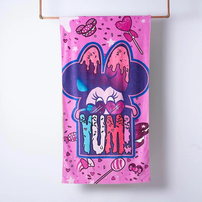 TOALLA DE BAÑO DISNEY 140X70 CM ALGODON COLOR FUCSIA MINNIE MOUSE - 3