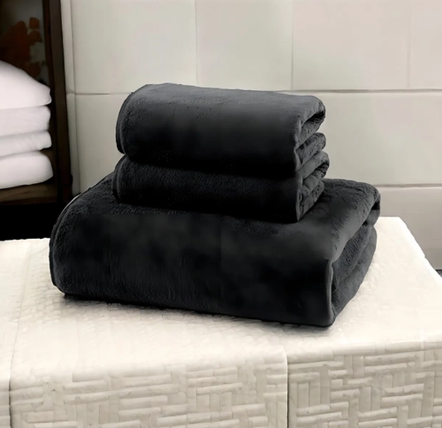 TOALLAS 50X90 CM PACK DE 2 COLOR NEGRO - 3