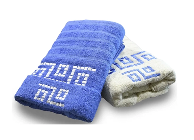 SET 4 TOALLAS DE BAÑO TWINS (2 MANO + 2 BAÑO) CRUDO Y AZUL DORAL - 1