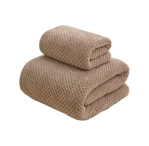 3 TOALLAS BAÑO MICROFIBRA ALTA CALIDAD SECADO RAPIDO NORPLAT MARRON - 1