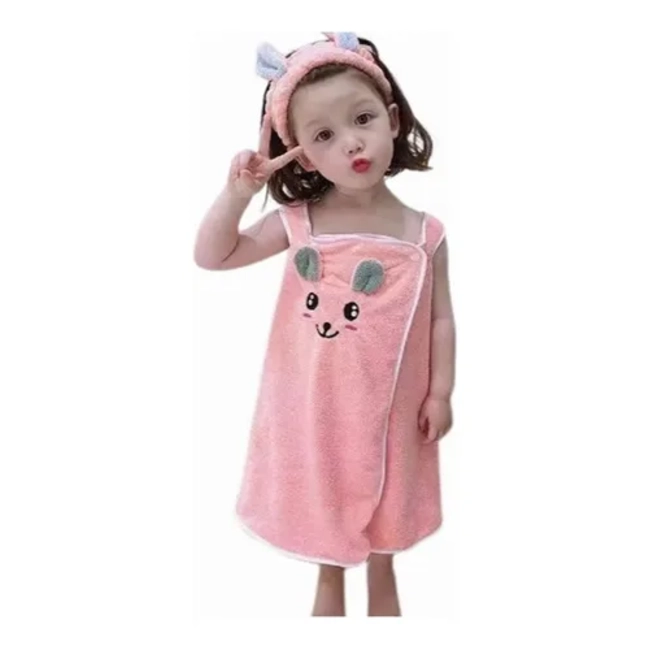 PACK 6 TOALLAS DE BAÑO CONEJO NIÑA CINTILLO SECADO RAPIDO SURTIDAS - 1