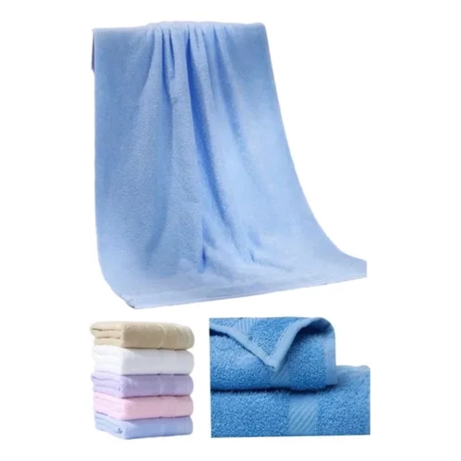 SET 6 TOALLAS DE BAÑO ALGODON 140X70 CM LISO STJ-5 - 1