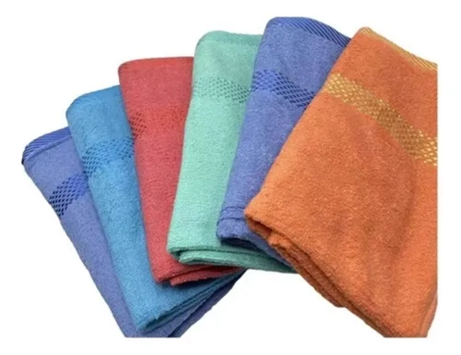 SET 6 TOALLAS DE BAÑO ALGODON 140X70 CM LISO STJ-5 - 3