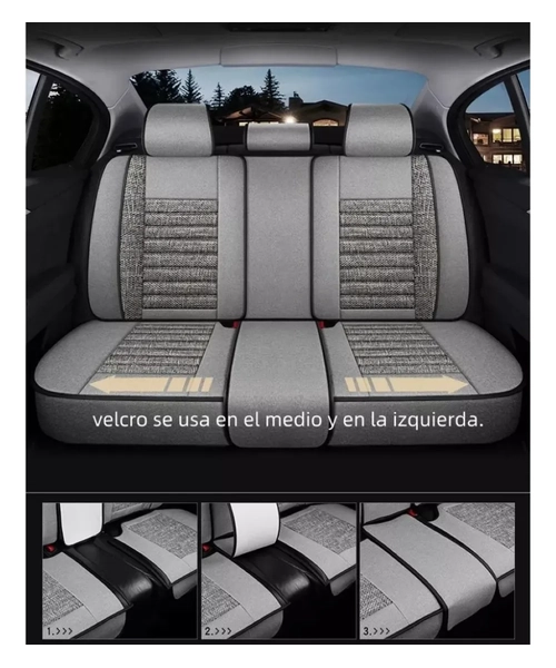 FUNDAS CUBRE ASIENTO UNIVERSALES DE LINO DE CALIDAD - 2
