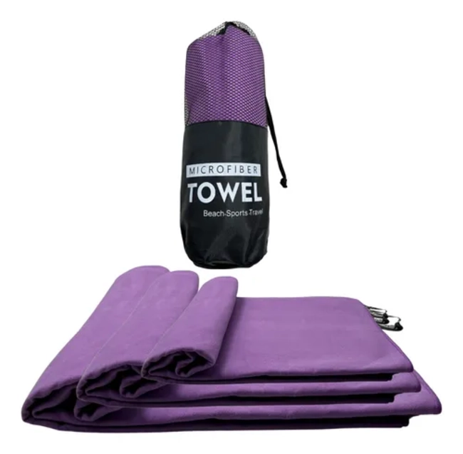 SET 3 TOALLAS MICROFIBRA CON BOLSA VIAJE GYM SECADO RAPIDO - 1