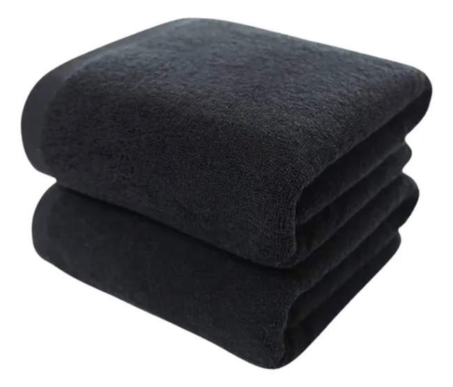 PACK 6 TOALLAS MICROFIBRA 40X80 CM NEGRA SPA GYM PELUQUERIA - 1