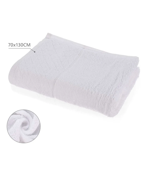 TOALLA DE CUERPO 70X130 CM 100% ALGODON COLOR BLANCO LISO - 3