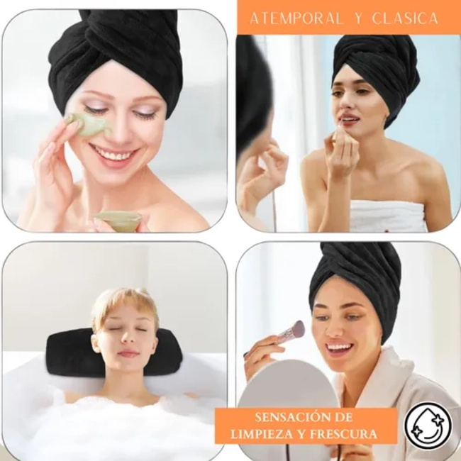PACK 4 TOALLAS NEGRAS PELUQUERIA HOTEL BARBERIA SPA GYM 35X75 - 4