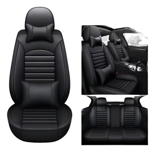KIT FUNDA CUBRE ASIENTO AUTO PREMIUM LUXURY CON 4 ALMOHADAS - 1