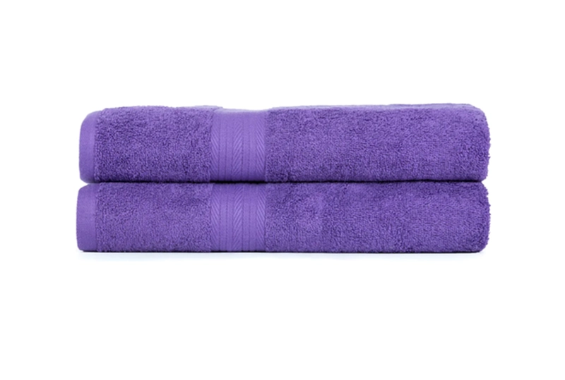 TOALLA DE BAÑO + MANO ALGODON BY CANNON 350G COLOR MORADO LISO - 1