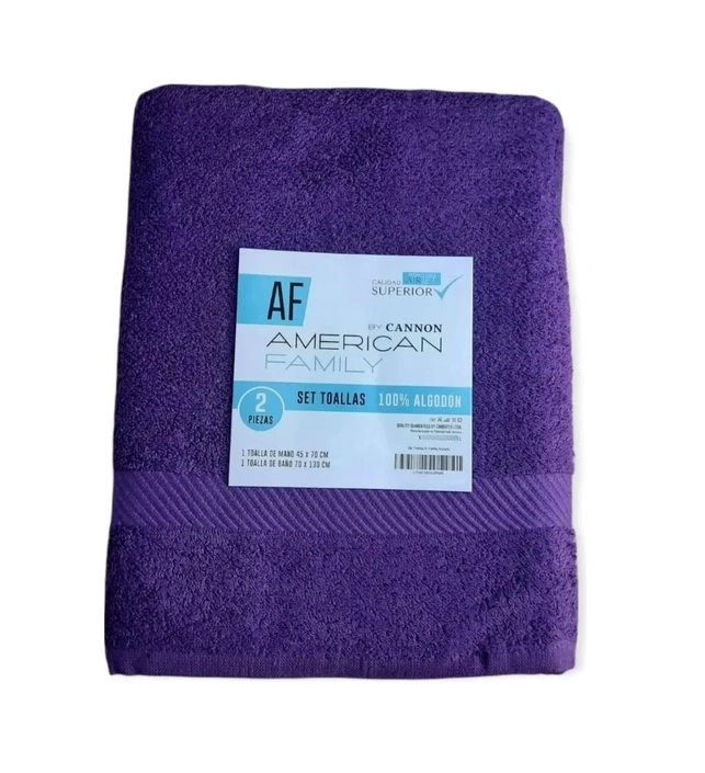 TOALLA DE BAÑO + MANO ALGODON BY CANNON 350G COLOR MORADO LISO - 4