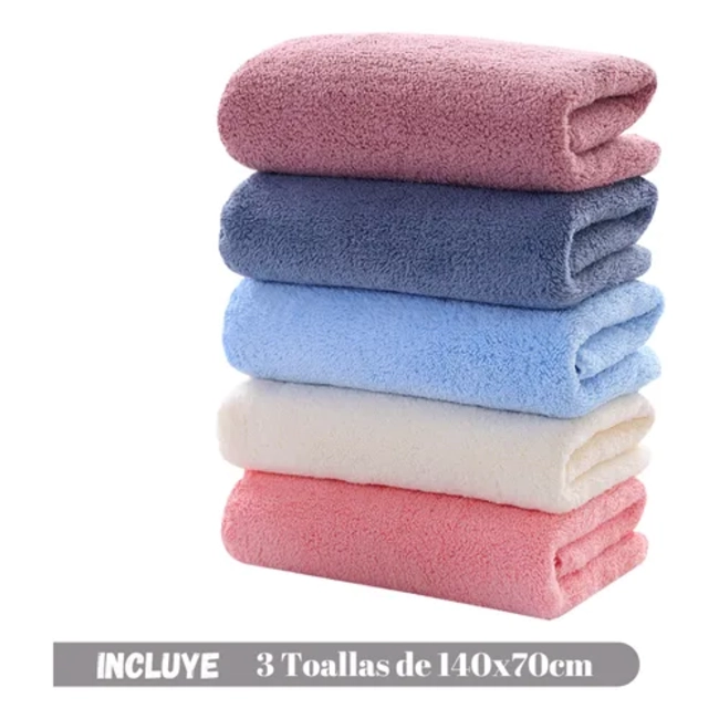 PACK 3 TOALLAS DE MICROFIBRA SALIDA DE BAÑO ENIGMASTORE CL - 6