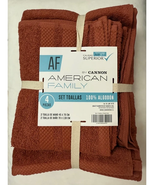 SET TOALLA BAÑO + MANO 4 PIEZAS 400G AF BY CANNON - 1