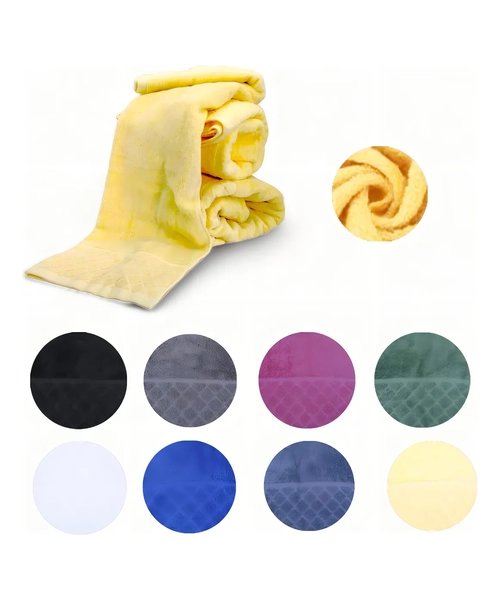 TOALLA DE CUERPO 70X130 CM 100% ALGODON COLOR AMARILLO LISO - 1
