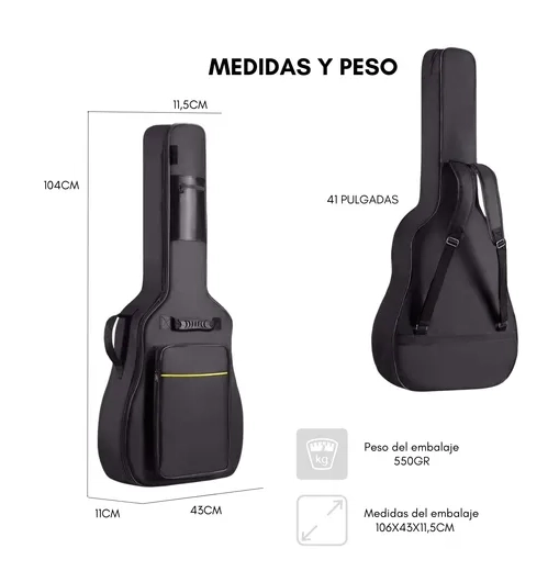 FUNDA GUITARRA ACUSTICA CLASICA 41 PULGADAS SONNET 104 CM - 2
