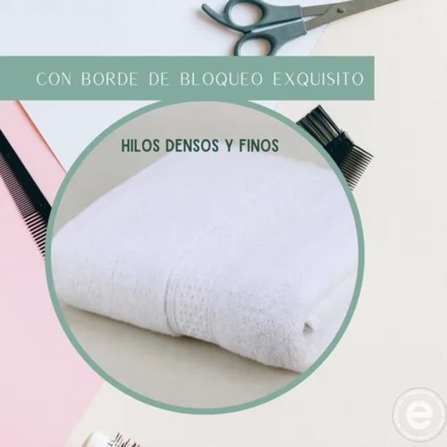 PACK 4 TOALLAS BLANCAS ALGODON PELUQUERIA PISO HOTEL 50X100 - 5