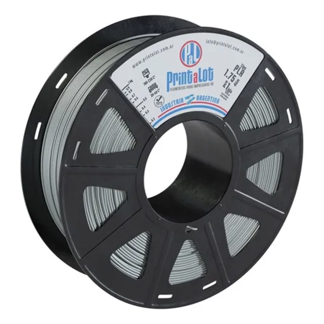 FILAMENTO PLA 1.75 MM PRINTALOT 1 KG COLOR PLATA - 1