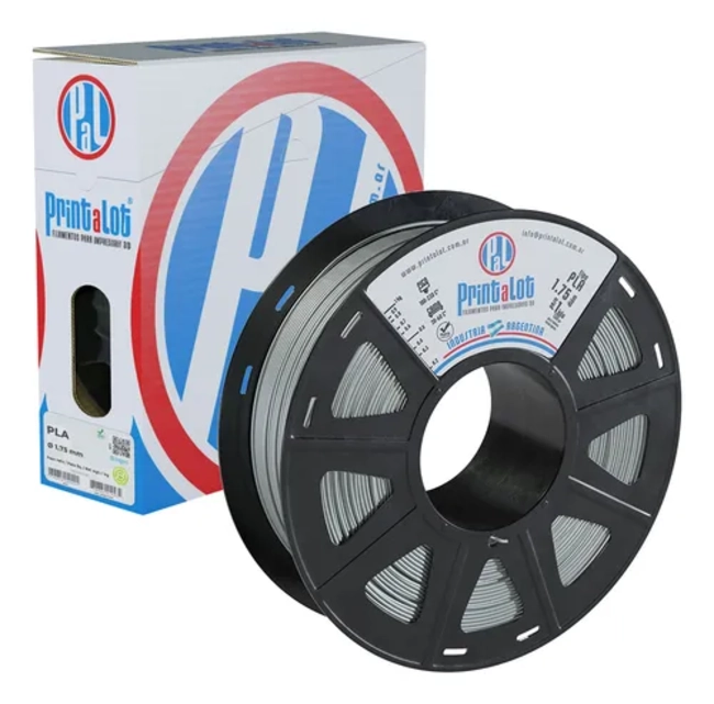 FILAMENTO PLA 1.75 MM PRINTALOT 1 KG COLOR PLATA - 2
