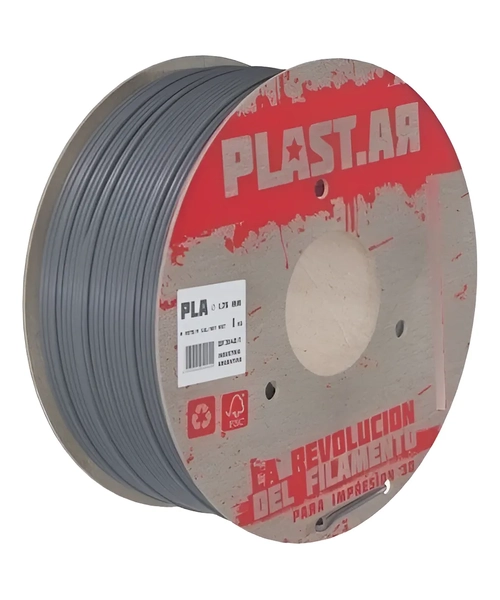 FILAMENTO IMPRESORA 3D PLASTAR PLA 1.75 MM 1 KG PLATEADO - 1