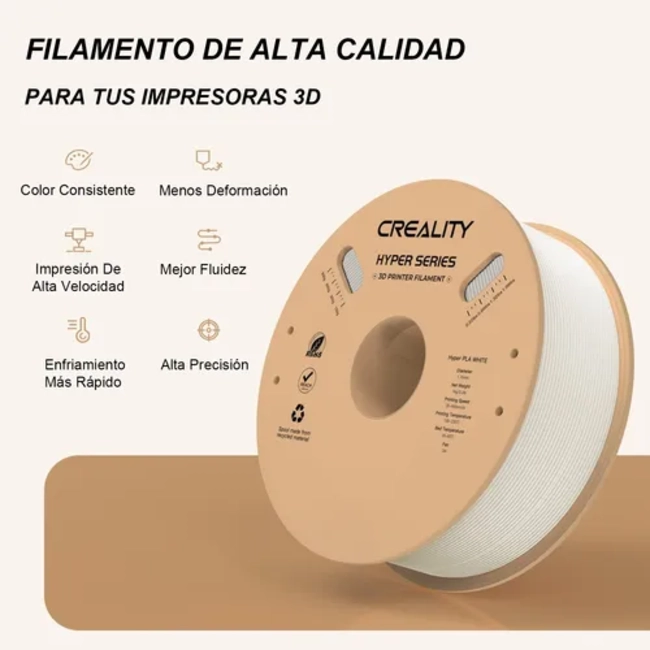 FILAMENTO PLA ALTA VELOCIDAD CREALITY 1 KG BOBINA COLORES - 2