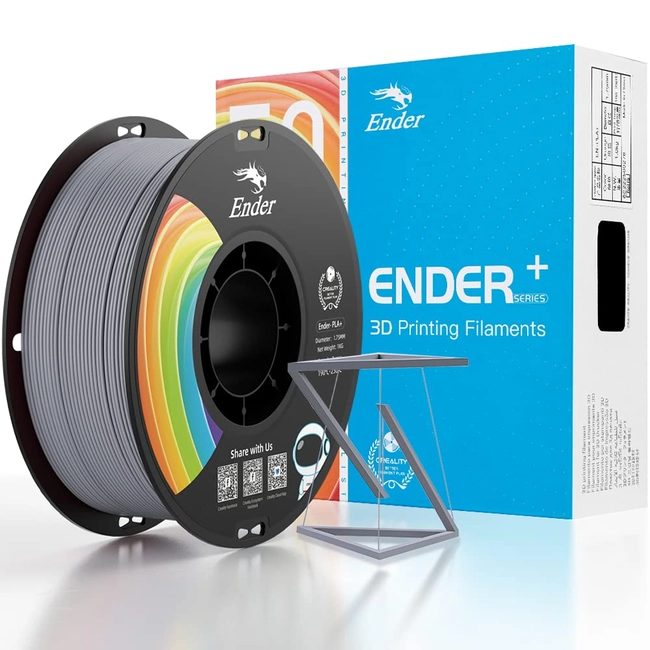 FILAMENTOS PLA+ ENDER 1 KG 1.75 MM GRIS - 2