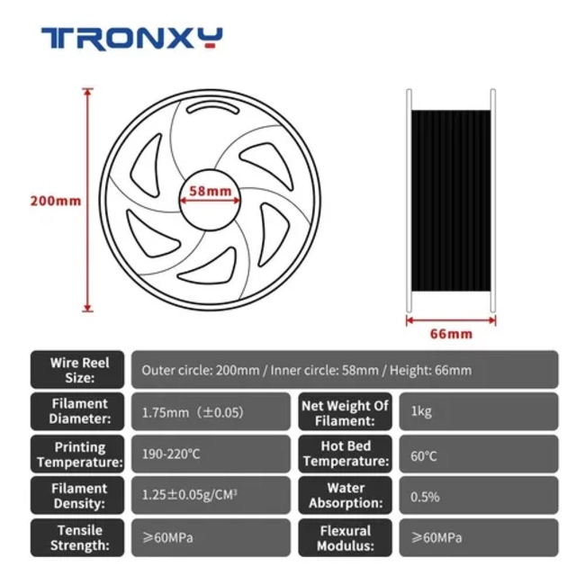 FILAMENTO 3D TRONXY PLA 1.75 MM 1 KG GRIS - 4