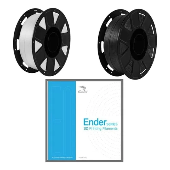 PACK FILAMENTOS PLA ENDER 1 KG 1.75 MM BLANCO Y NEGRO - 3