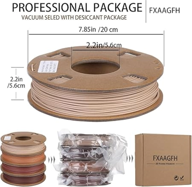FILAMENTO 3D PLA+ ESUN 1.75 MM 1 KG MARRON - 3
