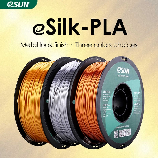 FILAMENTOS PLA SEDA ESUN 1 KG 1.75 MM ORO - 4