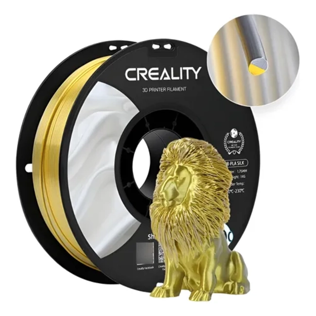 FILAMENTO PLA SEDA MAGICO BICOLOR CREALITY 1 KG ORO PLATEADO - 4