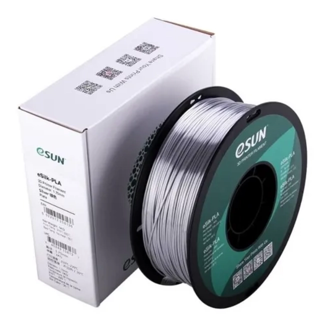 FILAMENTOS PLA SEDA ESUN 1 KG 1.75 MM PLATA - 3