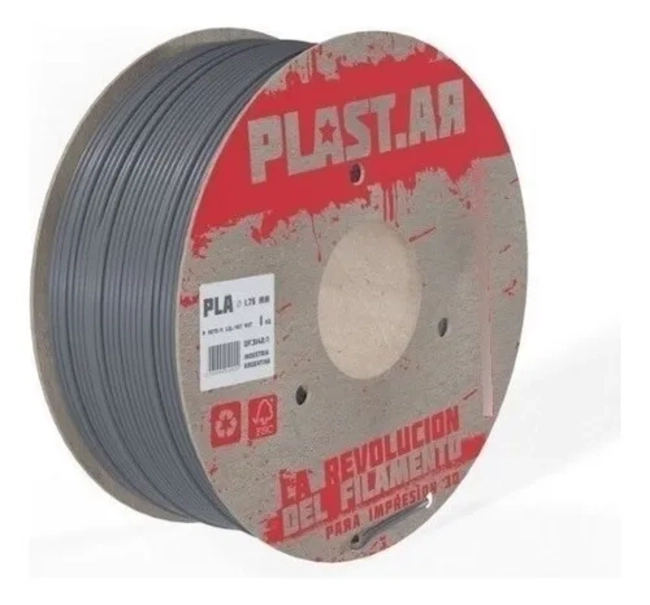 FILAMENTO IMPRESORA 3D PLASTAR PLA 1.75 MM 1 KG GRIS - 1