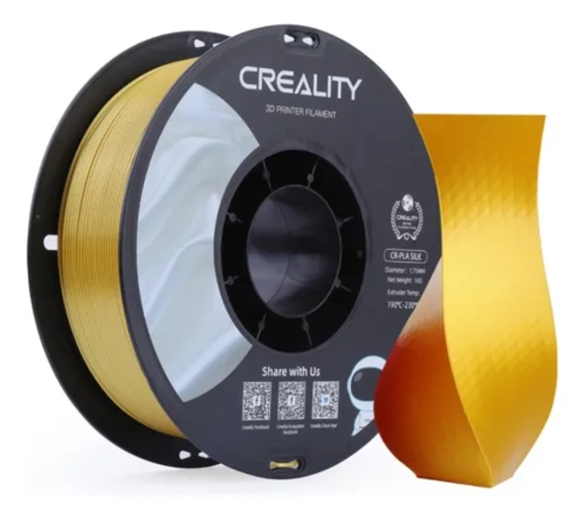 FILAMENTOS PLA SEDA CREALITY 1 KG 1.75 MM ORO - 4