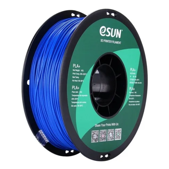 FILAMENTO IMPRESION 3D PLA+ ESUN 1.75 MM 1 KG AZUL - 1