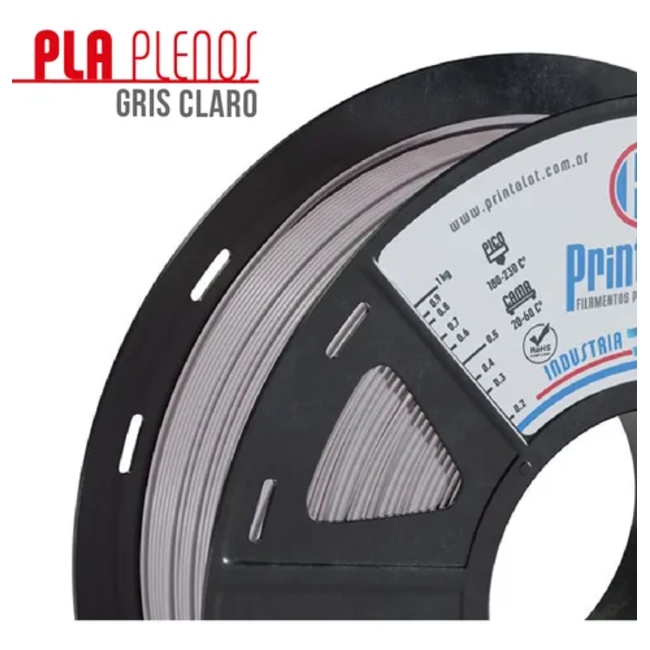 FILAMENTO 3D PLA PRINTALOT 1.75 MM 1 KG GRIS CLARO - 2