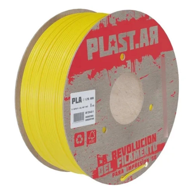 FILAMENTO 3D PLASTAR PLA 1.75 MM 1 KG AMARILLO - 3