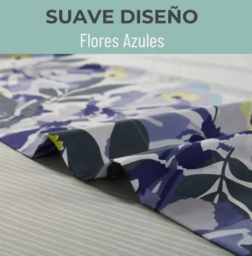 JUEGO SABANAS CASATUA ESTAMPADAS FLORES KING - 3