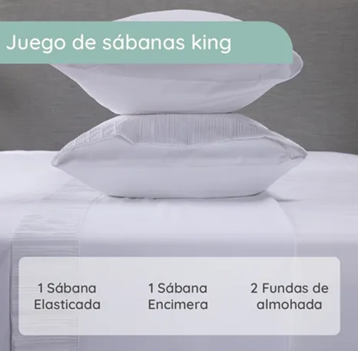 SABANAS CASATUA HOTEL FUNDA ALMOHADA KING COLOR BLANCO - 2