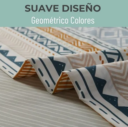 JUEGO SABANAS CASATUA ESTAMPADAS ETNICO SUPER KING - 4