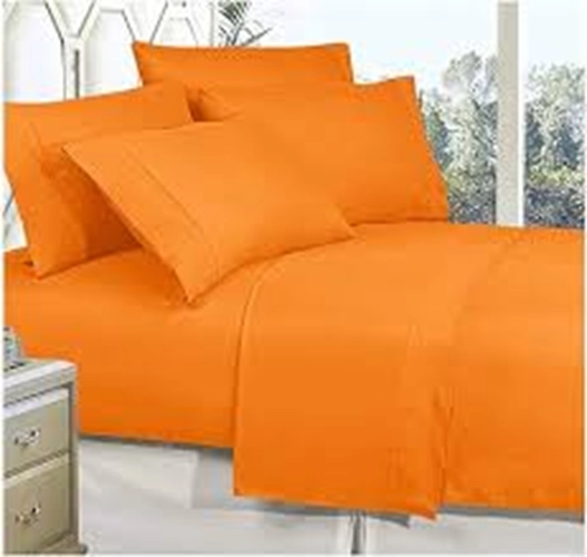 JUEGO SABANAS UNICOLOR 1.5 PLAZA COLOR NARANJA - 1