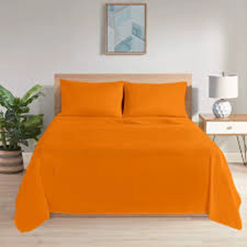 JUEGO SABANAS UNICOLOR 1.5 PLAZA COLOR NARANJA - 2