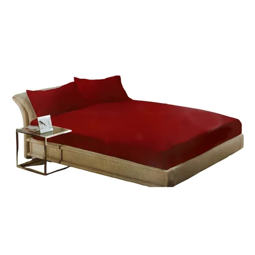 SABANA POLAR 2 PLAZAS DISEÑO LISO COLOR ROJO - 1